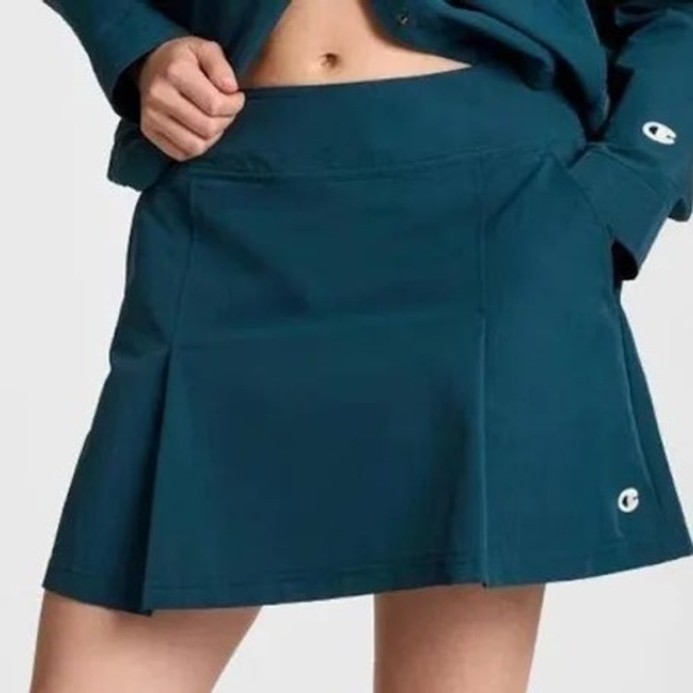 Champion Womens Pleated Athletic Skort Teal Blue Moisture Wicking Size 6 NEW